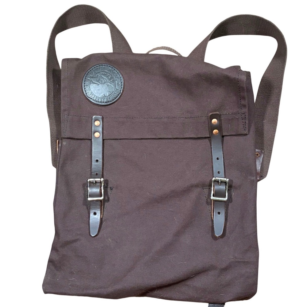 Duluth Pack Scout Backpack Brown Canvas Leather Straps Made in USA Daypack